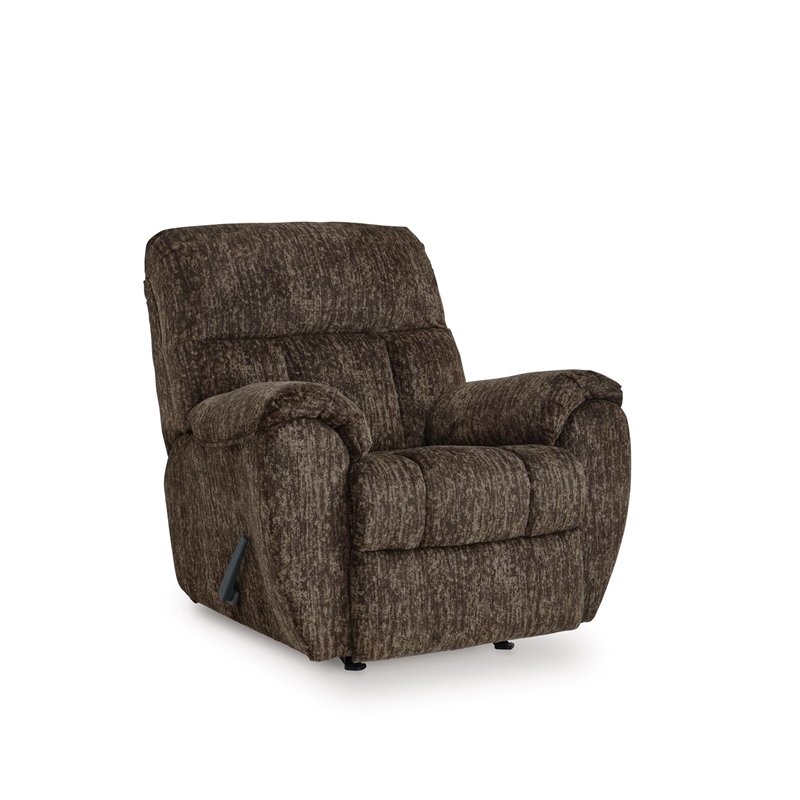 Bowery Hill Brown Rocker Recliner with Pillow Top Arms and Tall Back