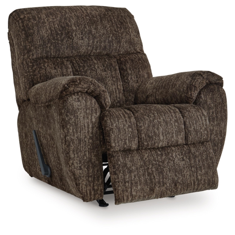 Bowery Hill Brown Rocker Recliner with Pillow Top Arms and Tall Back