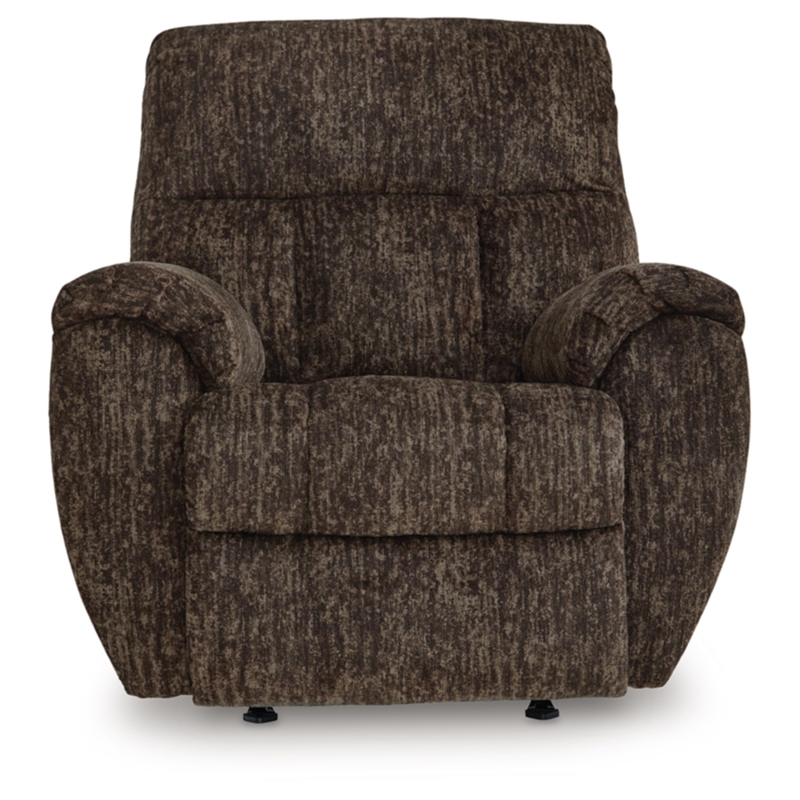 Bowery Hill Brown Rocker Recliner with Pillow Top Arms and Tall Back