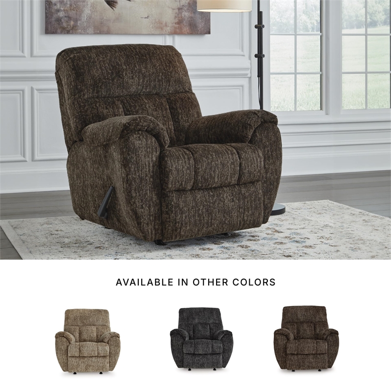 Bowery Hill Chocolate Brown Rocker Recliner with Pillow Top Arms