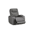 Bowery Hill Gray Power Recliner with LED Lighting and USB Port