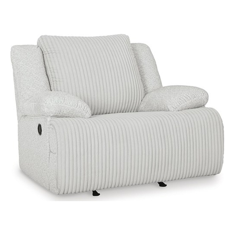 Bowery Hill Whitewash Corduroy Rocker Recliner with Accent Pillows