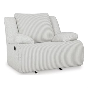 Bowery Hill Whitewash Corduroy Rocker Recliner with Accent Pillows