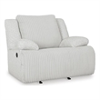 Bowery Hill Whitewash Corduroy Rocker Recliner with Accent Pillows