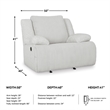 Bowery Hill Whitewash Corduroy Rocker Recliner with Accent Pillows
