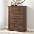 Bowery Hill Brown 5-Drawer Chest with Picture Frame Detailing
