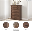 Bowery Hill Brown 5-Drawer Chest with Picture Frame Detailing