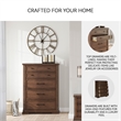 Bowery Hill Brown 5-Drawer Chest with Picture Frame Detailing