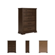Bowery Hill Brown 5-Drawer Chest with Picture Frame Detailing