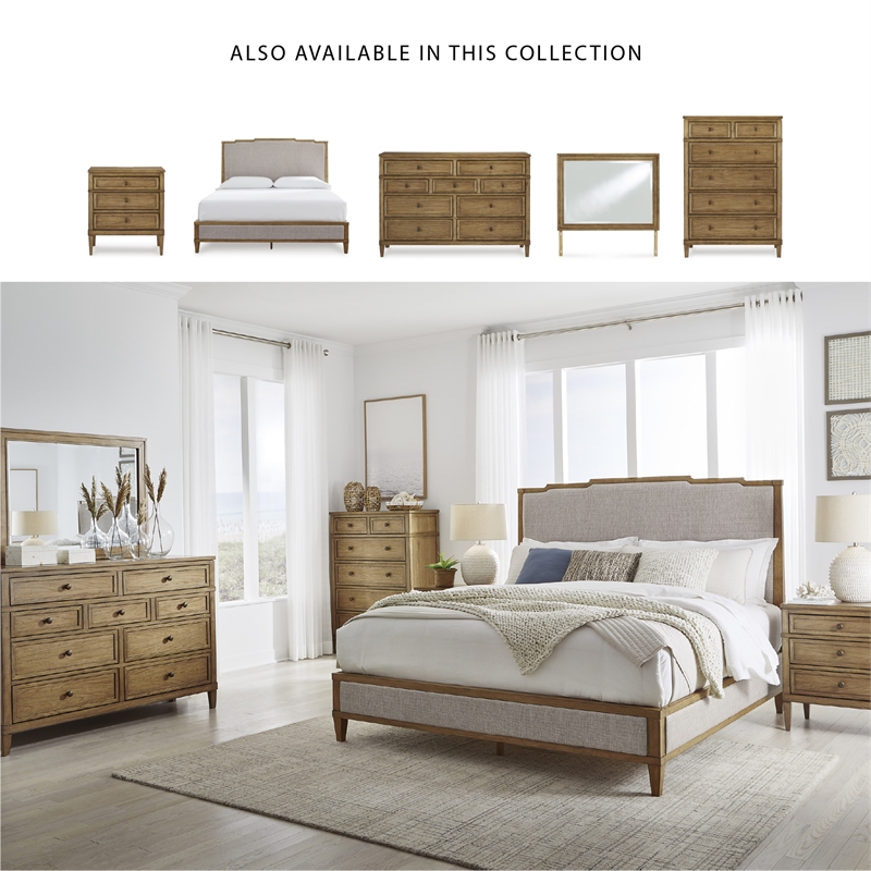 Bowery Hill Light Brown 9-Drawer Dresser with Dark Bronze Pulls