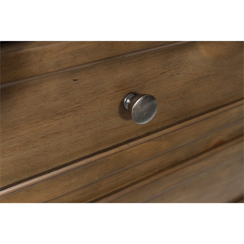 Bowery Hill 5-Drawer Chest of Drawers with Pewter Knobs in Brown