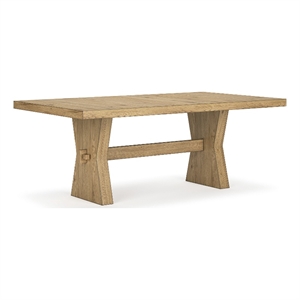 Bowery Hill Light Brown Rectangular Dining Table with Thick Top
