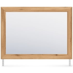 Bowery Hill Brown Bedroom Mirror with a Warm Oak Grain Finish