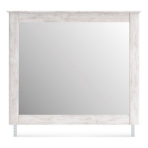 Bowery Hill White Cottage Bedroom Mirror with Whitewash Finish