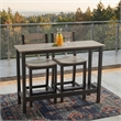 Bowery Hill 3-Piece Outdoor Counter Height Table and Barstool Set