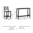Bowery Hill 3-Piece Outdoor Counter Height Table and Barstool Set