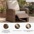 Bowery Hill Outdoor Wicker Recliner with Press-Back Reclining