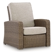 Bowery Hill Outdoor Wicker Recliner with Press-Back Reclining