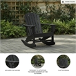 Bowery Hill HDPE Outdoor Rocking Chair with Cup Holder in Black