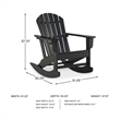 Bowery Hill HDPE Outdoor Rocking Chair with Cup Holder in Black