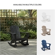 Bowery Hill HDPE Outdoor Rocking Chair with Cup Holder in Black