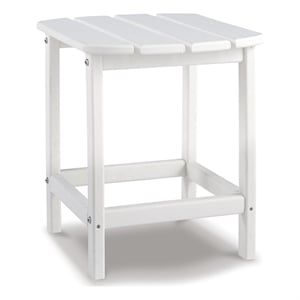 Bowery Hill Cottage Outdoor End Table with Slatted Top in White