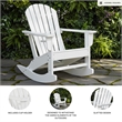 Bowery Hill HDPE Outdoor Rocking Chair with Cup Holder in White