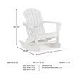 Bowery Hill HDPE Outdoor Rocking Chair with Cup Holder in White