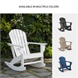 Bowery Hill HDPE Outdoor Rocking Chair with Cup Holder in White