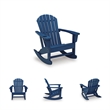 Bowery Hill HDPE Outdoor Rocking Chair with Cup Holder in Blue