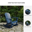 Bowery Hill HDPE Outdoor Rocking Chair with Cup Holder in Blue