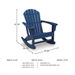 Bowery Hill HDPE Outdoor Rocking Chair with Cup Holder in Blue