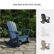 Bowery Hill HDPE Outdoor Rocking Chair with Cup Holder in Blue
