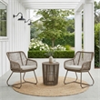 Bowery Hill 3-Piece Outdoor Table and 2 Chairs with Rope Detail