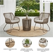 Bowery Hill 3-Piece Outdoor Table and 2 Chairs with Rope Detail