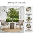 Bowery Hill 3-Piece Outdoor Table and 2 Chairs with Rope Detail