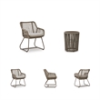 Bowery Hill 3-Piece Outdoor Table and 2 Chairs with Rope Detail