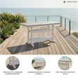Bowery Hill Outdoor Counter Height Dining Table in Gray & White