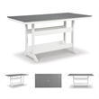 Bowery Hill Outdoor Counter Height Dining Table in Gray & White