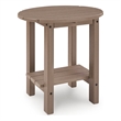 Bowery Hill Outdoor End Table with Slatted Top and Lower Shelf