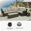 Bowery Hill Neutral 3-Piece Outdoor Sofa Sectional with Bench