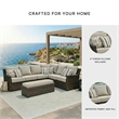 Bowery Hill Neutral 3-Piece Outdoor Sofa Sectional with Bench