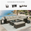Bowery Hill Neutral 3-Piece Outdoor Sofa Sectional with Bench