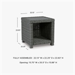 Bowery Hill Gray Outdoor Wicker End Table with a Lower Display Shelf