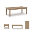 Bowery Hill Outdoor Coffee Table with Slatted Weatherwood Top