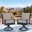 Bowery Hill Set of 2 Blue Outdoor Swivel Rocker Dining Chairs