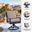 Bowery Hill Set of 2 Blue Outdoor Swivel Rocker Dining Chairs
