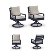 Bowery Hill Set of 2 Blue Outdoor Swivel Rocker Dining Chairs