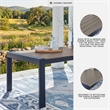 Bowery Hill Blue Outdoor Dining Table with a Wood-Look Tabletop