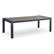 Bowery Hill Blue Outdoor Dining Table with a Wood-Look Tabletop